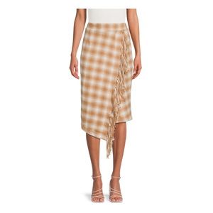 Women’s small fringed faux wrap skirt